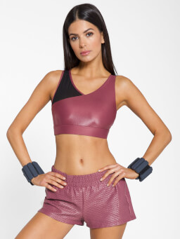 Rea Shiny Netz Shorts - Rosewood